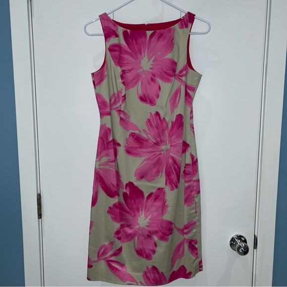 Jones New York Spring Pink Floral Sheath Dress Size 6 - Picture 13 of 13